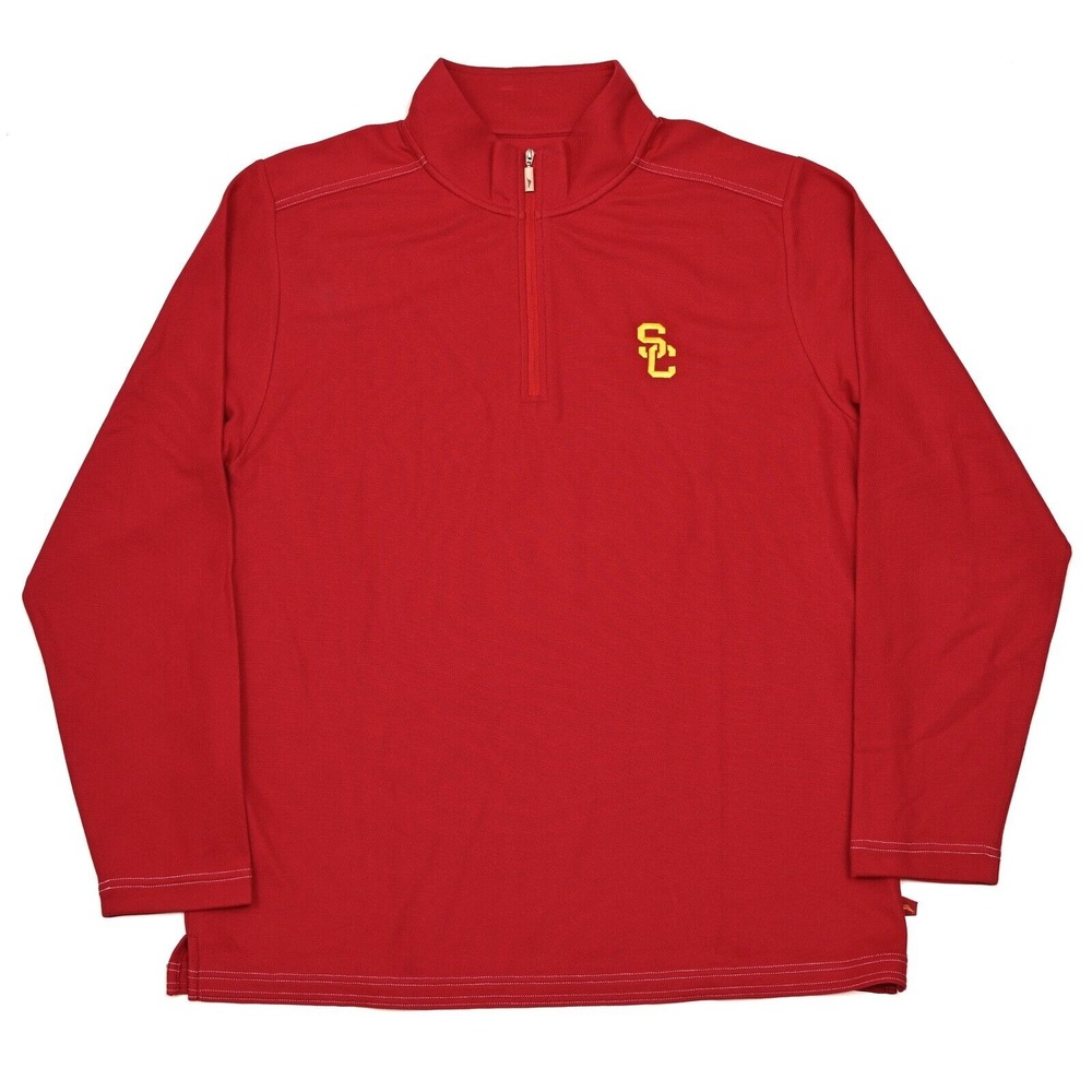 Tommy Bahama Island Zone USC Trojans Pullover 1/4 Zip Mens Large Casual Fight On - Picture 2 of 7